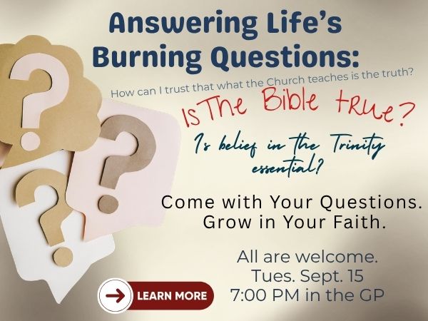Answering Your Faith Questions on Tuesday nights